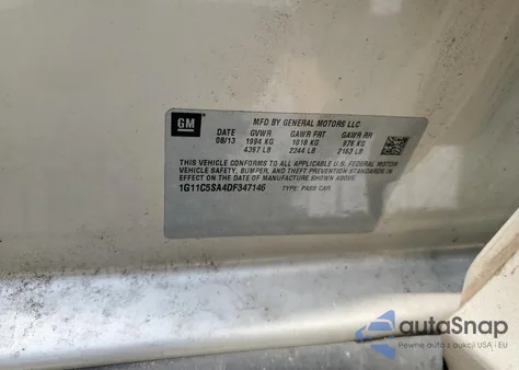 2013 Chevrolet Malibu 1Lt z USA, uszkodzony, nr VIN 1G11C5SA4DF347146